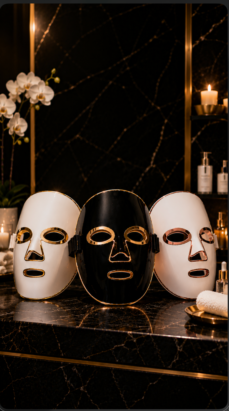 Aura Glow Pro all three colorways — black white gold collection shot