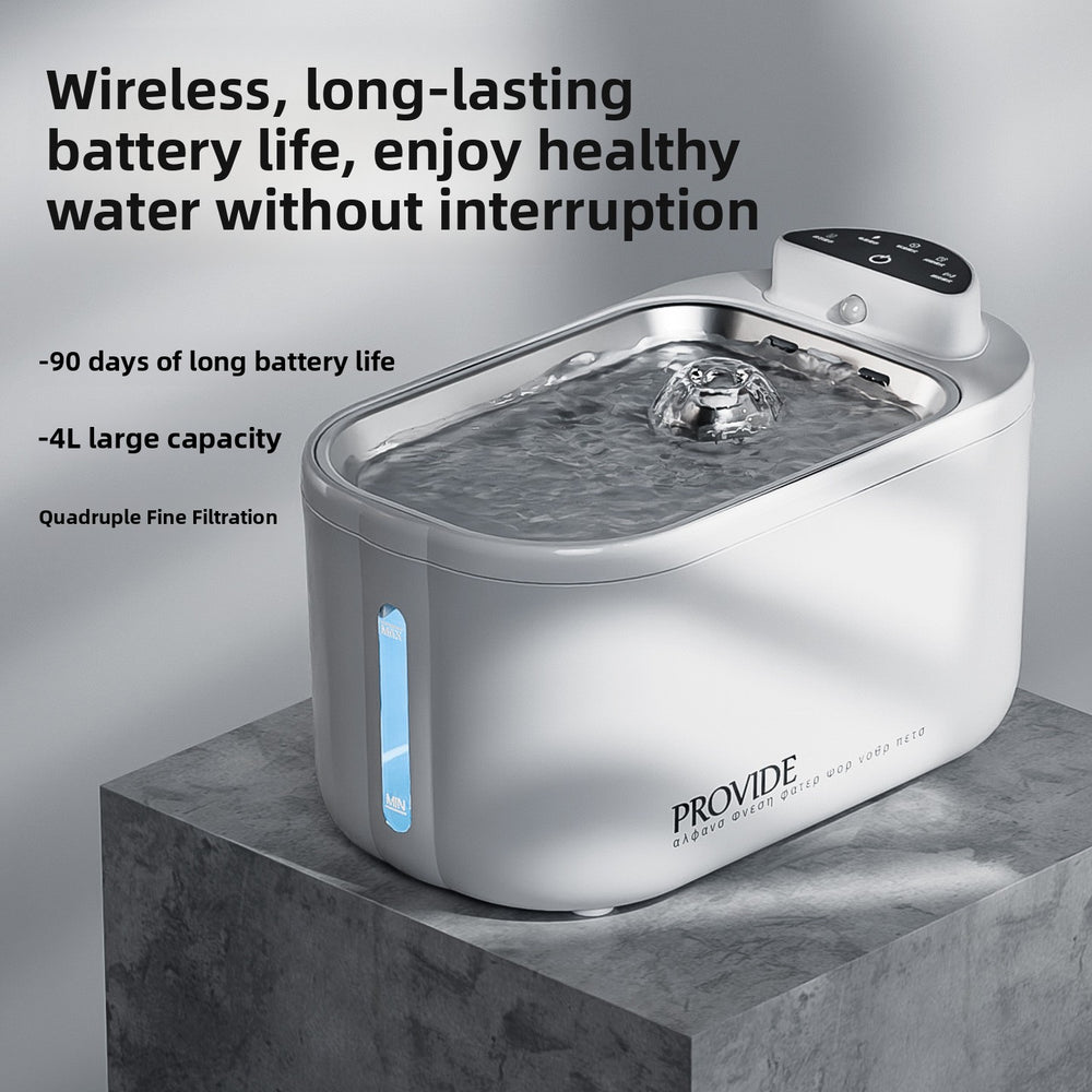 Aura Flow 4L smart pet water fountain — White