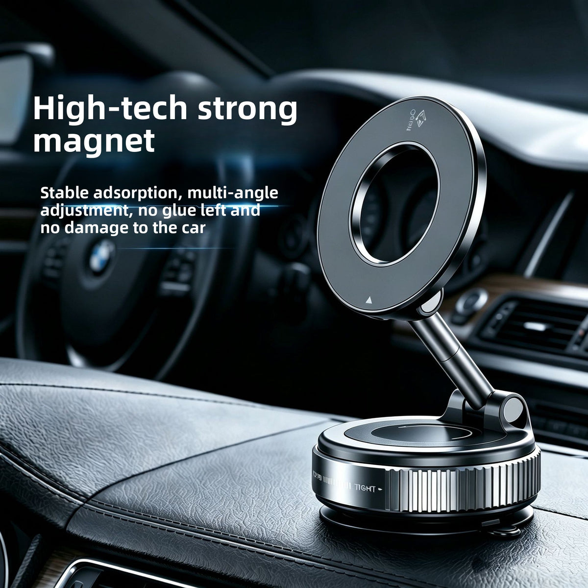 Aura Drive adjustable magnetic car phone mount — Black and White