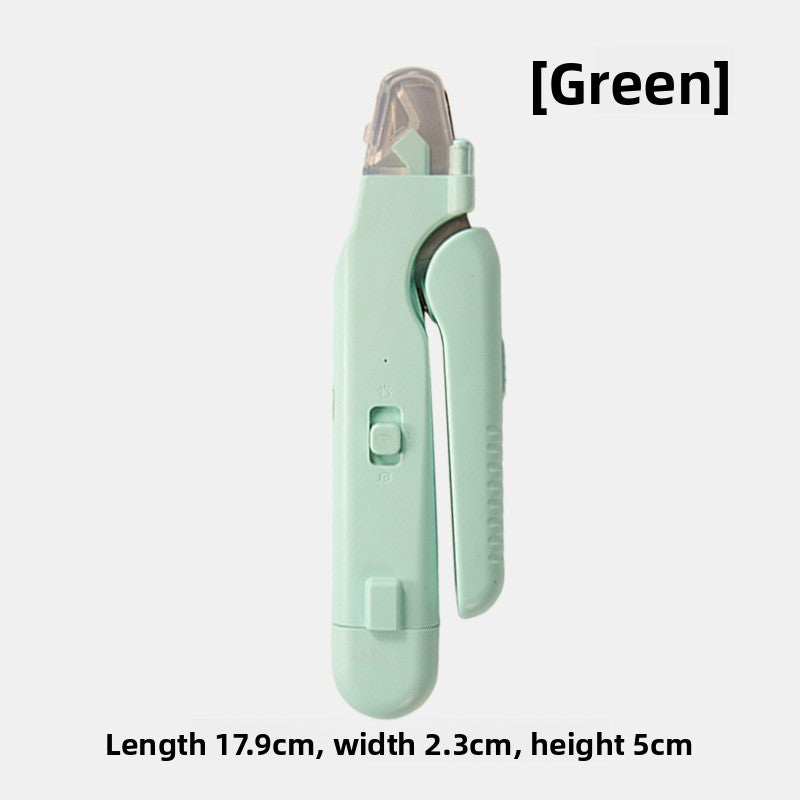 Aura Paw pet nail care tool showing clipper and grinding functions