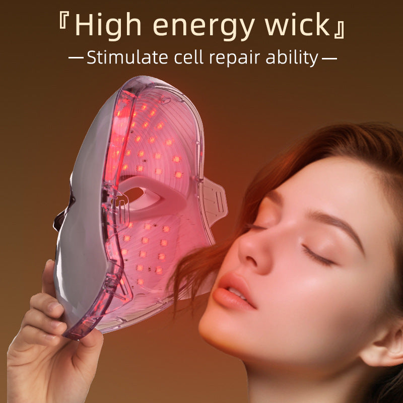 Aura Glow Pro wireless LED face and neck mask — close-up