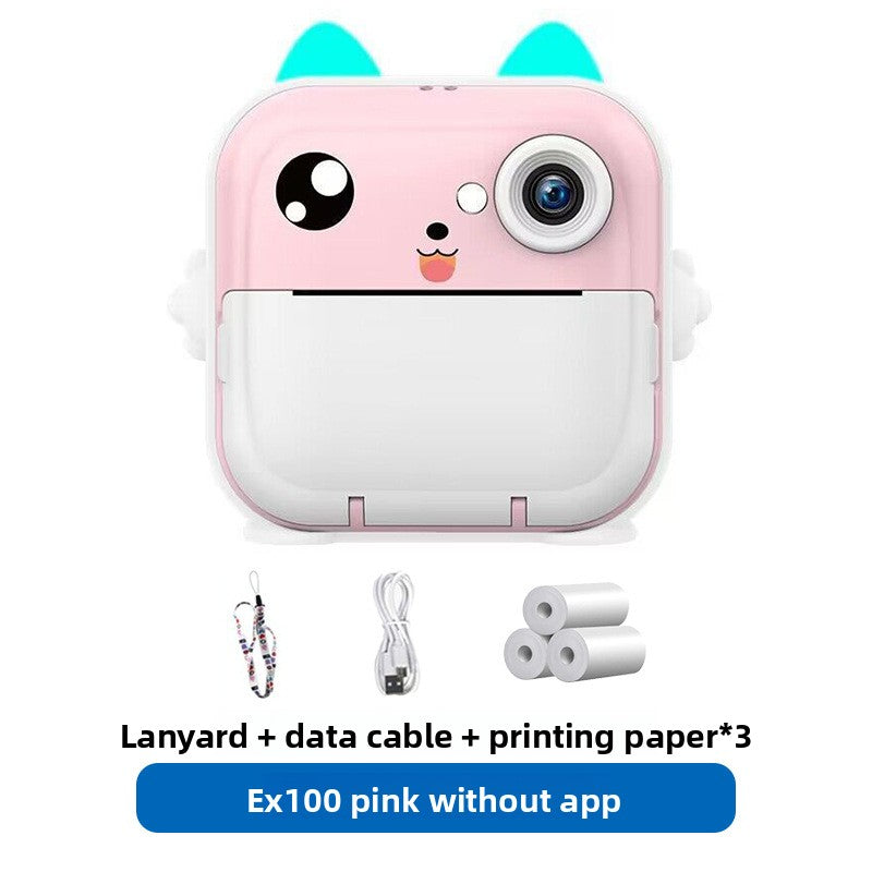 Aura Snap kids camera showing instant thermal photo printing